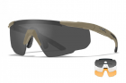 SABER Advanced Tan 3 lens ballistic goggles WILEY X