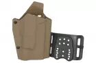 Lightweight Kydex type holster for Glock type + X-300 tan lamp WOSPORT