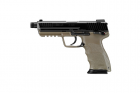 Réplique de poing airsoft GBB HK45 Tan Tokyo Marui Gaz avec silencieux intégré